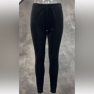 Nine West Black Velvet Leggings | Stretch Pull-On Pants | Size M